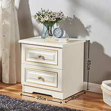 Comodino Semplice e Moderno Camera da Letto nordica 2 Strati Bianco Semplice Armadio di stoccaggio Pieno carico 300 kg-35x40x48 cm FANJIANI