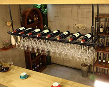 portabottiglie in metallo Portabottiglie per vino rosso Portabicchieri da appendere in ferro europeo Cornice in vetro per vino rosso a testa in giù Portabottiglie per vino appeso in vetro bar altezz