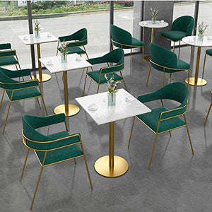 Sedie Da Pranzo In Velluto, Ufficio Soggiorno Reception Sedia Golden Metal Gambe Lange Sedia Resistente All'usura Facile Da Pulire Sedia Da Bar, 58 * 52 * 80 Cm(Size:58*52*80CM,Color:bianca)