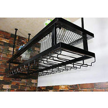 YWYW Ferro da Stiro in Stile Industriale retrò Bar Ristorante Portabicchieri Appeso Bar Decorazione Portabottiglie Portabicchieri Portabicchieri Appeso (Dimensioni: L100 * W30CM)