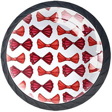 Motivo a fiocchi di colore rosso Pomelli per Porta Set di 4 Pomelli per Mobili Manopole per Cassetti Cucina Armadio Vetro