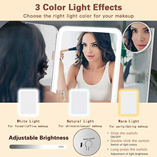 Specchio Trucco con Luci 68 LED, Ricaricabile Specchio Cosmetico Triplo con Ingrandimento 2X/3X/10X, Rotazione 180° Ideale per Trucco, Rasatura e Lenti Contatto,Specchio Cosmetico da Tavolo