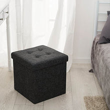 TecTake Pouf pieghevol Sgabello cassapanca Contenitore poggiapiedi 38x38x38 - Disponibile in Diversi Colori - (Grigio Scuro | No. 402234)