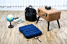 Leewadee Cuscino Pieghevole Thai: Cuscino da Meditazione con Passante, Tappetino per Interni ed Esterni in kapok Ecologico, 42 x 42 cm, Blu