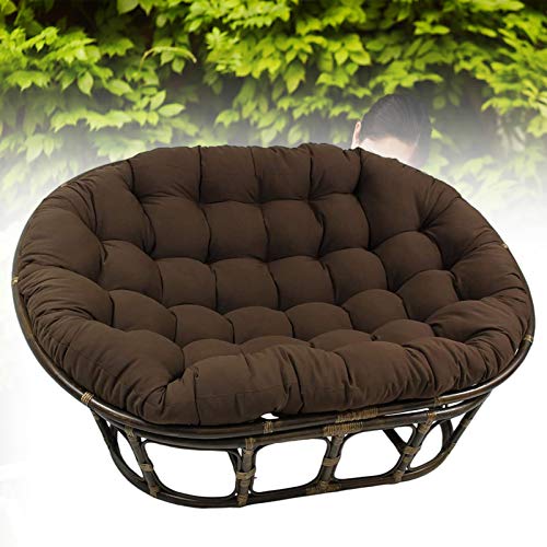 ZWPY Cuscino per Sedia Doppio Papasan-No, Cuscini per Sedia a Cesto sospesi, Cuscino per Sedia Amaca sospesa Sovradimensionato per Patio Giardino, Marrone Scuro