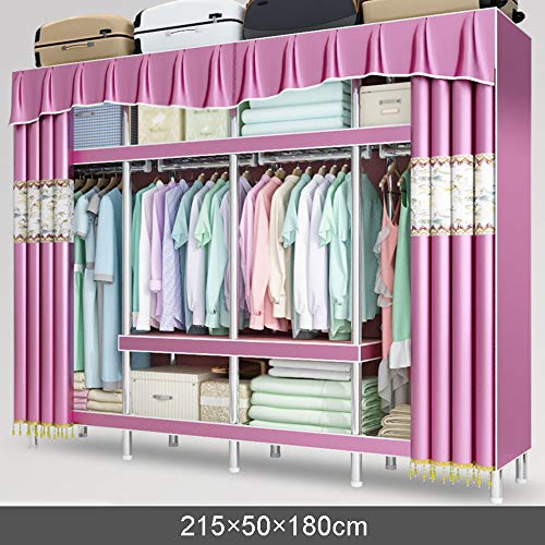 wardrobe Armadio in Tessuto Semplice, Armadio di Stoccaggio A Doppia Economia, Armadio di Stoccaggio in Tessuto per Tende per La Casa, Nessuna Chiusura con Cerniera
