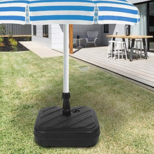 Oumefar Portaombrelli Quadrato Portatile Base per ombrellone Riempito con Sabbia d'Acqua Base per ombrellone da Spiaggia da Giardino Base di Supporto per ombrellone con Manico