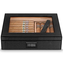 Humidars Cigar Humidor - Portable Spagna Cedar portasigari di legno di viaggio Cigar Humidor Set con umidificatore amp igrometro in fibra di carbonio Storage Box mantenerlo fresco .Scatola di immagazz