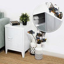 BAKAJI Mobiletto Armadietto Comodino in Metallo 2 Ripiani con Anta Dimensione 57 x 40 x 30 cm Arredamento Casa Ufficio (Bianco)
