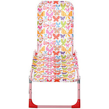 Outsunny Sedia Sdraio per Bambini Pieghevole in Metallo e Poliestere, Schienale Reclinabile Fino 180°, 118x40x24cm Rosa