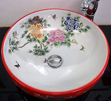 floreale rotondo – lavabo in ceramica contatore top lavabo lavandino lavaggio ciotola