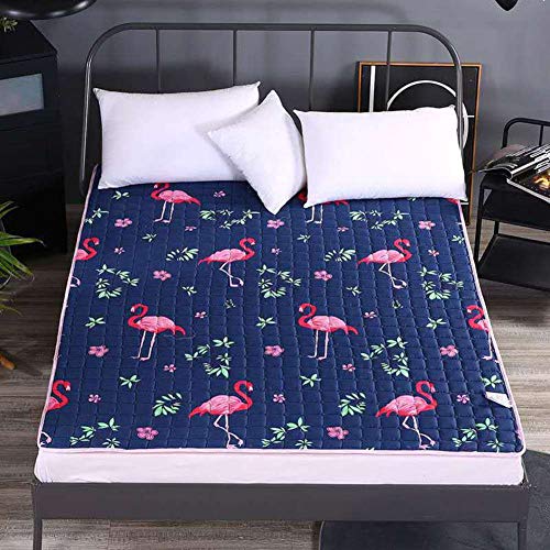 Nileco Portatile Coprimaterasso Trapuntato, Impermeabile Dormire Coprimaterasso Lavabile Tatami Tappetino Non-Slip Roll Up Materasso Sottile-e 150x200cm(59x87inch)