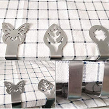 DOITOOL 4Pcs Tovaglia Clip Decorativo in Acciaio Inox Addensare Foglia Farfalla A Forma di Fiore Tovaglia del Morsetto del Supporto della Copertura di Tabella Morsetti per La Primavera