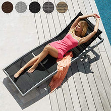 TecTake 800315 Lettino Poly Rattan, Arredo Esterno Giardino, Gambe Antiscivolo, Sdraio Prendisole Divano - Disponibile in Diversi Colori (Mixed Marrone | No. 402056)