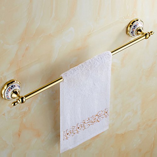 Portasciugamani Cucina Bagno in Ottone Cromato per Bagno Singolo in Rame Dorato da 63 cm Porta Asciugamani