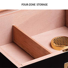 Humidor Con Igrometro Digitale - Humidor 35 Capacità Sigaro - Humidor Desktop Con Serratura E Chiave