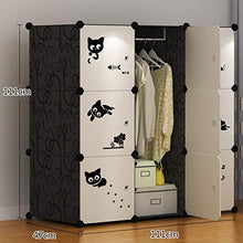 Coffee table FHW Fumetto Portatile Armadio di Vestiti Armadio Fai da Te Modular Storage Organizer Robusto e Sicuro (2 Stili) Guardaroba (Size : 111x47x111cm)