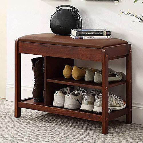 YANG di Legno Solido del Pattino tormenta Cambio di Scarpe Panca Imbottita poggiapiedi Bagagli Petto Guardaroba Dressing Table Sgabello ottomano Carico Massimo 250kg, 64 × 30 × 50 Centimetri