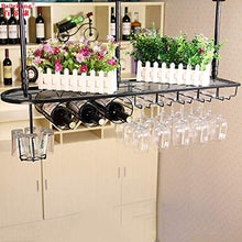 LWW Wine Rack, Wine Rack Altezza regolabile, a soffitto attaccatura del supporto di bottiglia del vino supporto del metallo ferro vetro vino Holder alta Coppa Rack Wine Glass,bianca,100 25cm *