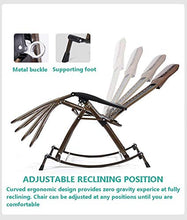 Lettini prendisole,sedia a dondolo pieghevole a dondolo per adulti da patio con imbottitura in bambù,poltrona reclinabile resistente per patio esterno,terrazza da giardino,sedia a gravità zero,support