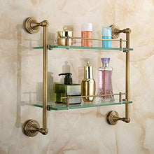 SWNN Bathroom Shelves Scaffale da Bagno in Rame Antico Doppio di Lusso Leggero