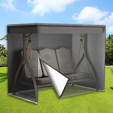 Telo copritavolo da Esterno Patio Mobili di Protezione Covers da Giardino in Rattan Copertura Mobili Rattan Oscillazione Antivento Impermeabile Pioggia Neve Polvere Antivento Anti-UV (Nero / 87"* 49"