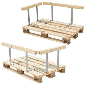 [en.casa] Divano Paletta - a 5 posti con Cuscini - (Bianco) Set Completo incl. bracciolo e Schienale - Arredi Casa