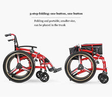 FTFTO Accessori per la casa Anziani Lega di Alluminio Sport manuali Anziani Sedia a rotelle Pieghevole Anziani Leggeri Carrello per disabili Portatile Spinta a Quattro Ruote Grandi Ruote Scooter