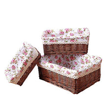 XIXIAO - 3 scatole di vimini pastorale in rattan, per armadi, cassetti, armadio, cassettiera, cassettiera, cassettiera, 36 x 27 x 14 cm, 31 x 22 x 12 cm, 26 x 18 x 10 cm, marrone