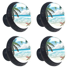 Spiaggia tropicale 4 PCS Pomelli per Porta, Pomolo per Mobile, Pomelli per Mobili con Viti, Maniglia per Armadietto, Pomelli per Porta, Pomelli per Cassetti per Porta, Armadio, Cassetto e Credenza