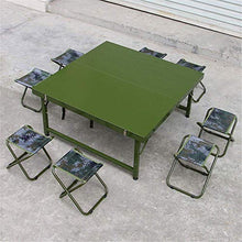 Living Equipment Tavolo pieghevole da esterno Tavolo pieghevole Tavolo da picnic pieghevole in metallo Sedie per barbecue da giardino Festa in famiglia con 8 sedie Tavolo portatile ultraleggero (Co