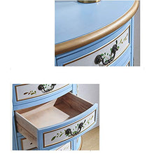 ZzheHou Cassettiera Ingresso Multi-cassetto Retro Pittura Gabinetto Two Door Camera Governo di Immagazzinaggio Robusto Durevole Semplice E Grazioso (Color : Blue, Size : 99x38x90cm)