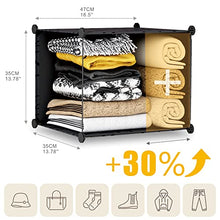 JOISCOPE Armadio Camera da Letto Appendiabiti Portatile, Armadio Guardaroba Componibile con Ante, Armadio Modulare Salvaspazio 12 Cubi