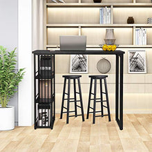 WOLTU Set Mobili da Bar Tavolo con 2 Sgabelli Alti Bancone per Cucina in Acciaio Legno BT26sz+BH130sz-2