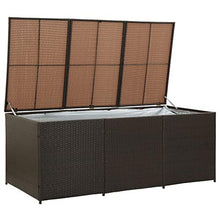Festnight Baule da Giardino, Baule Multibox in Polyrattan 180x90x75 cm Marrone