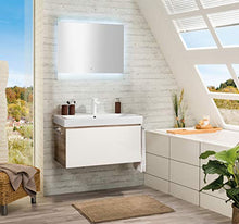FACKELMANN Lavandino PIURO/lavabo in ceramica/Dimensioni (L x A x P): ca. 89,5 x 16,5 x 44,5 cm di alta qualità ed elegante vasca da bagno / lavabo per WC/colore: Bianco