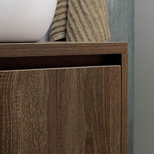 Kiamami Valentina MOBILE BAGNO NOCE SCURO 60CM LAVABO D'ARREDO E SPECCHIO A FILO | SIENA