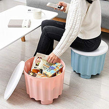 WERSDF Immagazzinaggio Pp plastica Sgabello Sedile Sedia Lavanderia Box Basket Bagno (Blu/Verde/Rosa) (Color : Style C)
