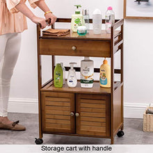 Duan hai rong DHR- 2 Tier Carrello di rotolamento con la Rotella Staccabile, bambù Mobile con cassetti, Mobile Piccolo Tavolino cassetti ristorazione Trolley Bagagli