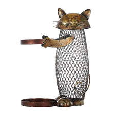 LANGTAO Portabottiglie per Gatti, Portabottiglie per Gatti, Botte di Vino in Metallo Sughero, Gabbia di Stoccaggio in Sughero, Ornamento per Contenitore in Sughero da Tavolo
