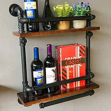 MoDi Industrial Water Pipe Wine Rack Wall Hanging Iron Art Retro Style Bar Wine Rack (L52CMxH65CM)