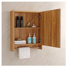 haozai Specchio da Bagno Specchio Arredobagno con Cornice (60 X 70 X13 Cm) pensile Bagno Sospeso,Specchio Contenitore Bagno,con Portasciugamani,Marrone 20