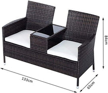 Panchina con mobili da esterno a mattrops, vite 2 sedile da compagnia in vimini amare sedile per maglieria partner panca,Brown