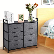 Ankishi Cassettiera per l’armadio con 5 Cassetti, 85 x 30 x 70 cm Grande Spazio Cassettiera Armadio Interna, Ripiano in Legno Credenza per da Letto Alta , Corridoio, Armadi, Robusto Telaio in Acciaio