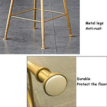 LWW Sgabelli, Round tessuto Sgabello casual imbottito Sedia da pranzo con gambe in metallo spessa imbottitura del sedile Altezza,Seatheight75cm