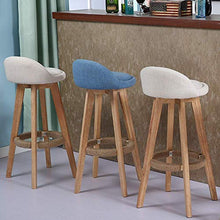 HYY-YY Legno Tondo Bar Stool - Rotating Bar Sedia Ristorante in Legno Cuscino in Pelle Sgabello con PU Sedile e Gambe quadre (Colore: Grigio, Dimensione: 35X35X83CM)