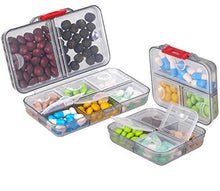 Portapillole portatile, organizer per pillole da viaggio quotidiano, a prova di umidità, piccola scatola per pillole per borsa o tasca (2 pezzi)