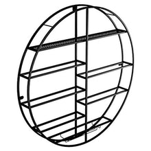 JMYSD Portabottiglie da Parete per Vino, Portabottiglie per Vino in Ferro, Ripiani Portaoggetti Rotondi, Portabottiglie per Champagne, Decorazioni per La Casa da Bar,Nero,60 * 11 * 60CM