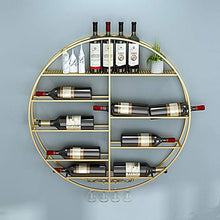 Portabottiglie rotondo, portabottiglie per vino semplice a parete, portabottiglie per vino/d'oro / 70×11×70cm
