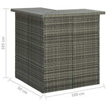 Tidyard Tavolo da Bar ad Angolo in Polyrattan Tavolo da Esterno per Arredo da Bar Bistrot 100x50x105 cm Grigio